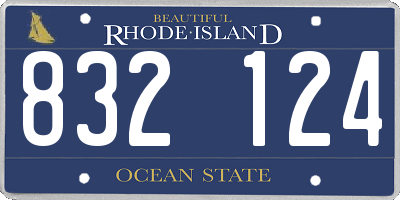 RI license plate 832124
