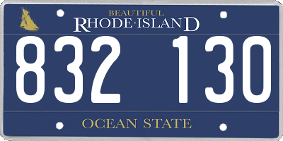RI license plate 832130