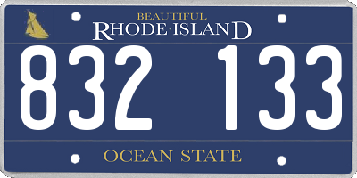 RI license plate 832133