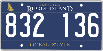RI license plate 832136
