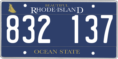 RI license plate 832137
