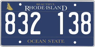 RI license plate 832138