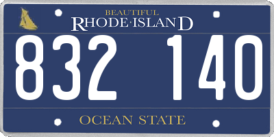 RI license plate 832140
