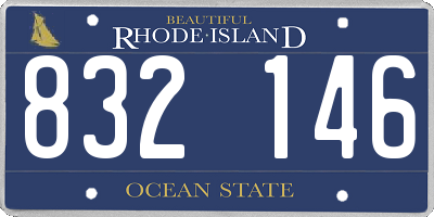 RI license plate 832146