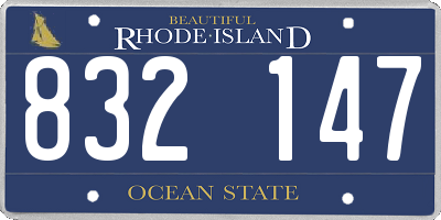 RI license plate 832147