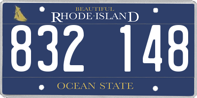 RI license plate 832148