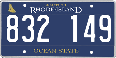 RI license plate 832149