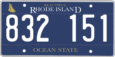 RI license plate 832151