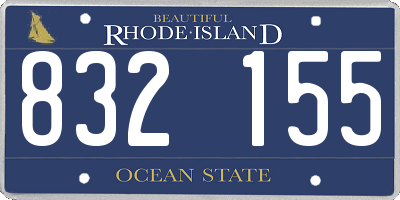 RI license plate 832155