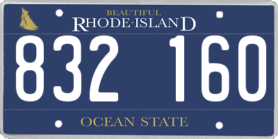 RI license plate 832160