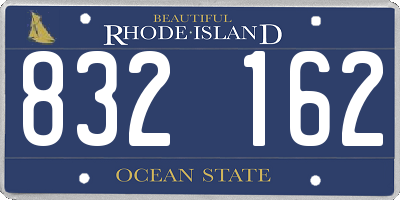 RI license plate 832162