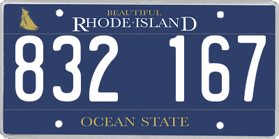 RI license plate 832167
