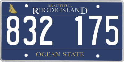 RI license plate 832175