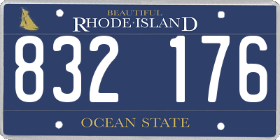 RI license plate 832176