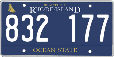 RI license plate 832177