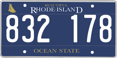RI license plate 832178