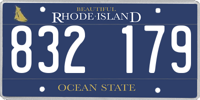 RI license plate 832179