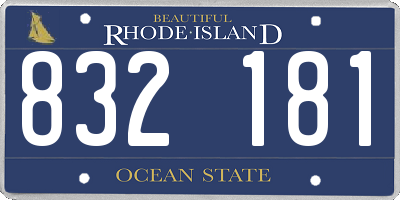 RI license plate 832181