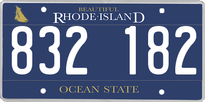 RI license plate 832182
