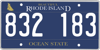 RI license plate 832183