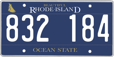 RI license plate 832184
