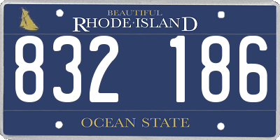 RI license plate 832186