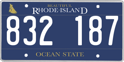 RI license plate 832187