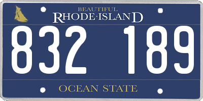 RI license plate 832189