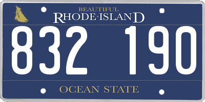RI license plate 832190