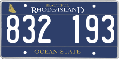 RI license plate 832193