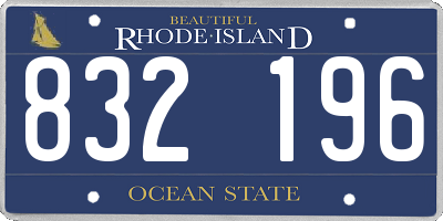 RI license plate 832196