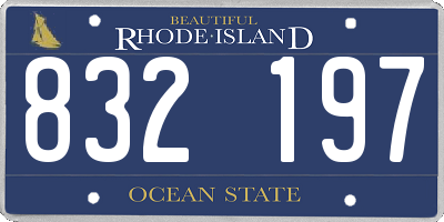 RI license plate 832197
