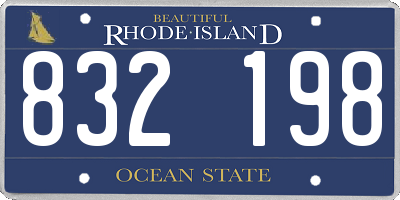RI license plate 832198