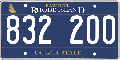 RI license plate 832200