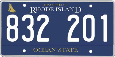 RI license plate 832201