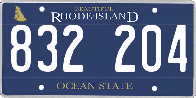 RI license plate 832204