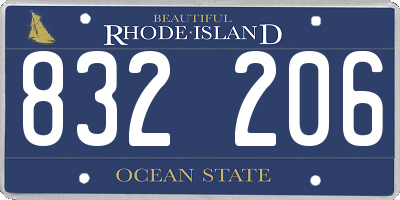 RI license plate 832206