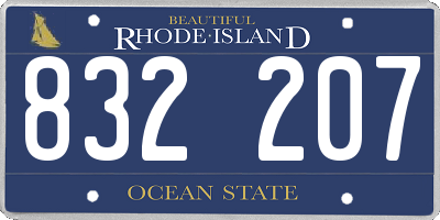 RI license plate 832207