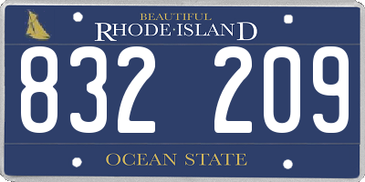 RI license plate 832209