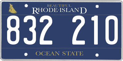 RI license plate 832210