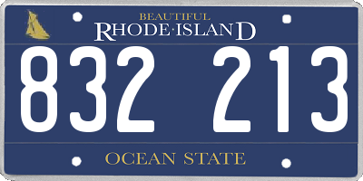RI license plate 832213