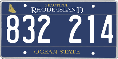 RI license plate 832214