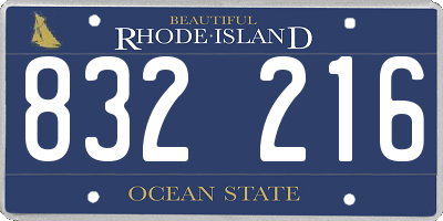 RI license plate 832216