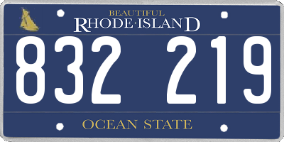 RI license plate 832219