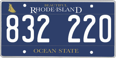RI license plate 832220