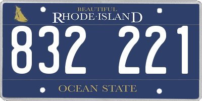 RI license plate 832221
