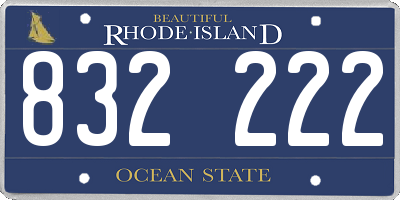 RI license plate 832222