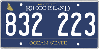RI license plate 832223