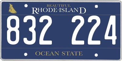 RI license plate 832224