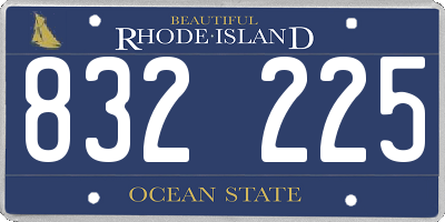 RI license plate 832225